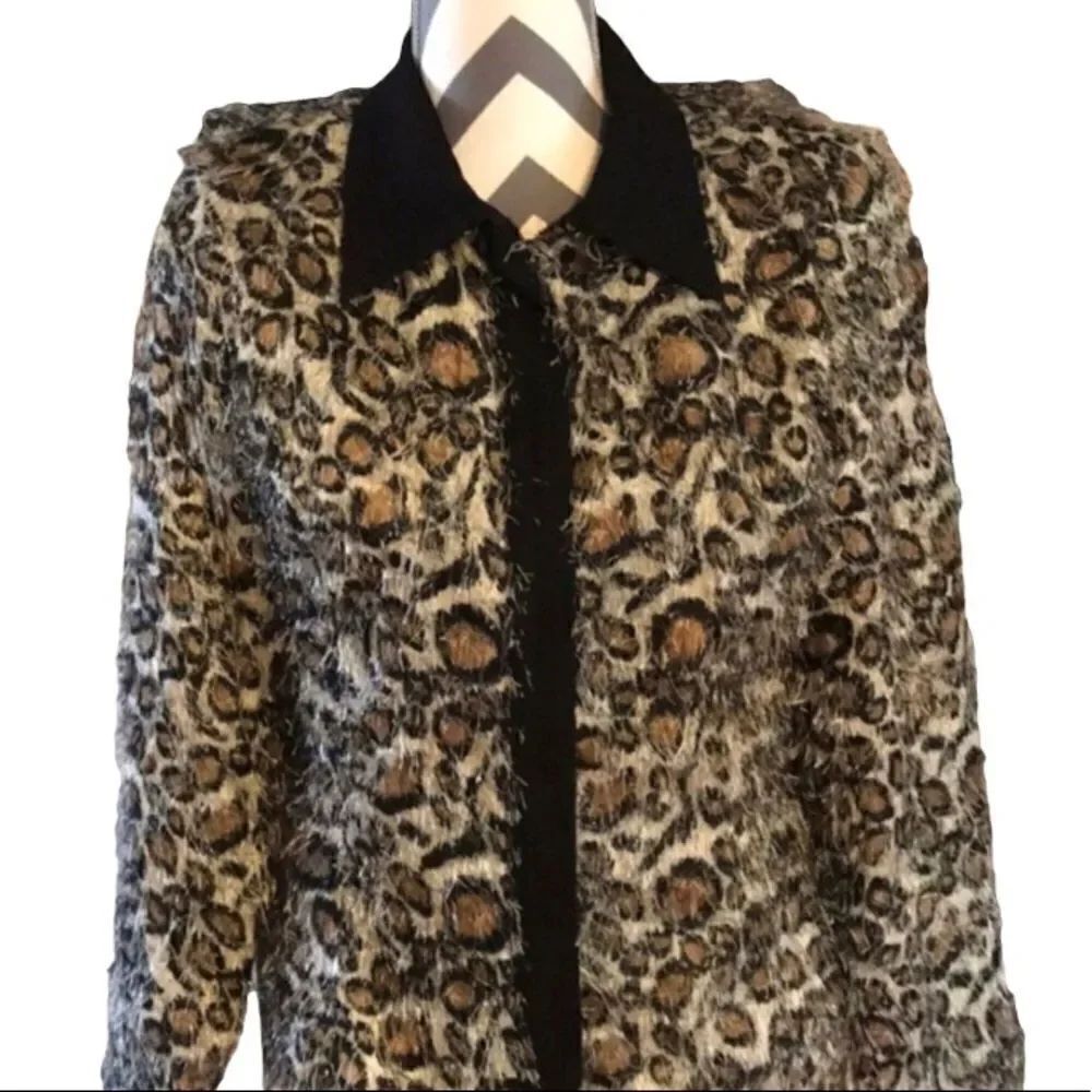 MRussell Kemp NY Sz 8 Animal Print Eyelash Jacket